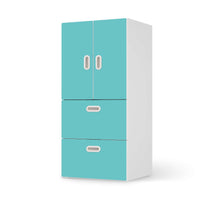 Möbelfolie Türkisgrün Light - IKEA Stuva / Fritids kombiniert - 2 Schubladen und 2 kleine Türen - weiss