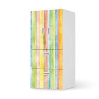 Möbelfolie Watercolor Stripes - IKEA Stuva / Fritids kombiniert - 2 Schubladen und 2 kleine Türen - weiss