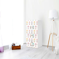 Möbelfolie Flying Animals - IKEA Stuva / Fritids kombiniert - 3 Schubladen und 2 kleine Türen - Kinderzimmer