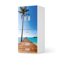 Möbelfolie Caribbean - IKEA Stuva / Fritids kombiniert - 3 Schubladen und 2 kleine Türen - weiss