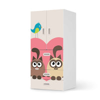 Möbelfolie Cats Heart - IKEA Stuva / Fritids kombiniert - 3 Schubladen und 2 kleine Türen - weiss