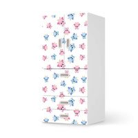 Möbelfolie Eulenparty - IKEA Stuva / Fritids kombiniert - 3 Schubladen und 2 kleine Türen - weiss