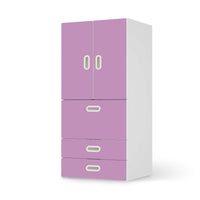 Möbelfolie Flieder Light - IKEA Stuva / Fritids kombiniert - 3 Schubladen und 2 kleine Türen - weiss