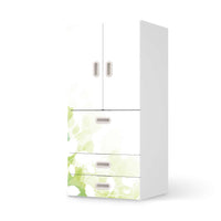 Möbelfolie Flower Light - IKEA Stuva / Fritids kombiniert - 3 Schubladen und 2 kleine Türen - weiss