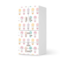 Möbelfolie Flying Animals - IKEA Stuva / Fritids kombiniert - 3 Schubladen und 2 kleine Türen - weiss