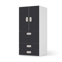 Möbelfolie Grau Dark - IKEA Stuva / Fritids kombiniert - 3 Schubladen und 2 kleine Türen - weiss