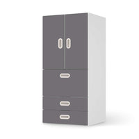 Möbelfolie Grau Light - IKEA Stuva / Fritids kombiniert - 3 Schubladen und 2 kleine Türen - weiss