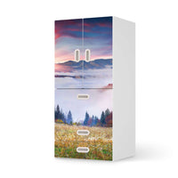 Möbelfolie Herbstwald - IKEA Stuva / Fritids kombiniert - 3 Schubladen und 2 kleine Türen - weiss