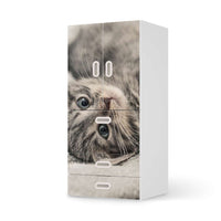 Möbelfolie Kitty the Cat - IKEA Stuva / Fritids kombiniert - 3 Schubladen und 2 kleine Türen - weiss