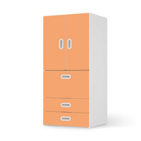 Möbelfolie Orange Light - IKEA Stuva / Fritids kombiniert - 3 Schubladen und 2 kleine Türen - weiss