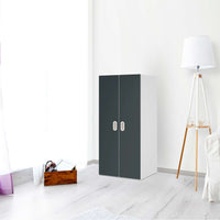 Möbelfolie Blaugrau Dark - IKEA Stuva / Fritids Schrank - 2 große Türen - Kinderzimmer