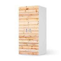 Möbelfolie Bright Planks - IKEA Stuva / Fritids Schrank - 2 große Türen - weiss