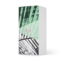 Möbelfolie Palmen mint - IKEA Stuva / Fritids Schrank - 2 große Türen - weiss