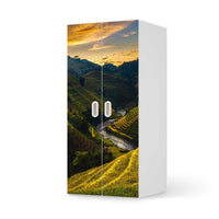 Möbelfolie Reisterrassen - IKEA Stuva / Fritids Schrank - 2 große Türen - weiss