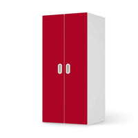 Möbelfolie Rot Dark - IKEA Stuva / Fritids Schrank - 2 große Türen - weiss