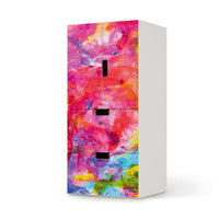 Möbelfolie Abstract Watercolor - IKEA Stuva kombiniert - 2 Schubladen und 2 kleine Türen - weiss
