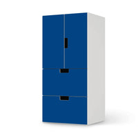 Möbelfolie Blau Dark - IKEA Stuva kombiniert - 2 Schubladen und 2 kleine Türen - weiss