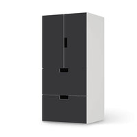 Möbelfolie Grau Dark - IKEA Stuva kombiniert - 2 Schubladen und 2 kleine Türen - weiss