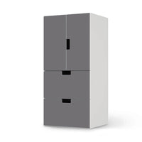Möbelfolie Grau Light - IKEA Stuva kombiniert - 2 Schubladen und 2 kleine Türen - weiss