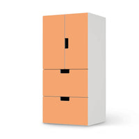 Möbelfolie Orange Light - IKEA Stuva kombiniert - 2 Schubladen und 2 kleine Türen - weiss