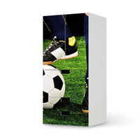 Möbelfolie Fussballstar - IKEA Stuva kombiniert - 3 Schubladen und 2 kleine Türen - weiss