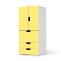 Möbelfolie Gelb Light - IKEA Stuva kombiniert - 3 Schubladen und 2 kleine Türen - weiss