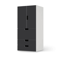 Möbelfolie Grau Dark - IKEA Stuva kombiniert - 3 Schubladen und 2 kleine Türen - weiss