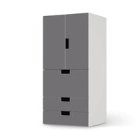 Möbelfolie Grau Light - IKEA Stuva kombiniert - 3 Schubladen und 2 kleine Türen - weiss