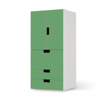Möbelfolie Grün Light - IKEA Stuva kombiniert - 3 Schubladen und 2 kleine Türen - weiss