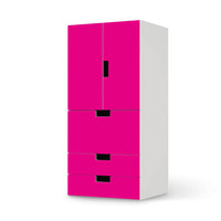 Möbelfolie Pink Dark - IKEA Stuva kombiniert - 3 Schubladen und 2 kleine Türen - weiss