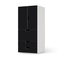Möbelfolie Schwarz - IKEA Stuva kombiniert - 3 Schubladen und 2 kleine Türen - weiss