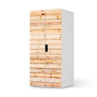 Möbelfolie Bright Planks - IKEA Stuva Schrank - 2 große Türen - weiss