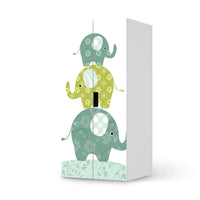 Möbelfolie Elephants - IKEA Stuva Schrank - 2 große Türen - weiss