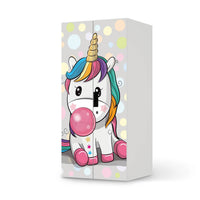Möbelfolie Rainbow das Einhorn - IKEA Stuva Schrank - 2 große Türen - weiss