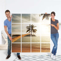 Selbstklebende Folie Paradise - IKEA Expedit Regal 16 Türen - Folie