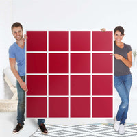 Selbstklebende Folie Rot Dark - IKEA Expedit Regal 16 Türen - Folie