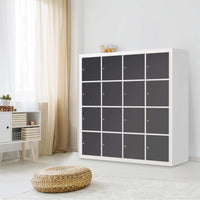 Selbstklebende Folie Grau Dark - IKEA Expedit Regal 16 Türen - Wohnzimmer