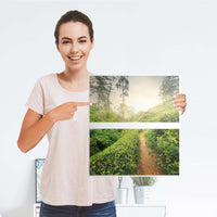 Selbstklebende Folie Green Tea Fields - IKEA Hemnes Kommode 2 Schubladen - Folie