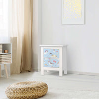 Selbstklebende Folie Rainbow Unicorn - IKEA Hemnes Kommode 2 Schubladen - Kinderzimmer