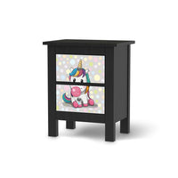 Selbstklebende Folie Rainbow das Einhorn - IKEA Hemnes Kommode 2 Schubladen - schwarz
