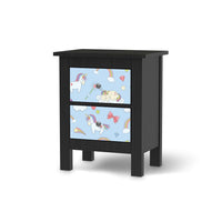Selbstklebende Folie Rainbow Unicorn - IKEA Hemnes Kommode 2 Schubladen - schwarz