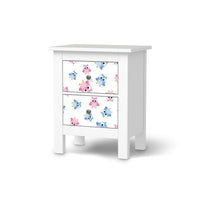 Selbstklebende Folie Eulenparty - IKEA Hemnes Kommode 2 Schubladen - weiss