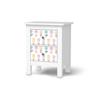 Selbstklebende Folie Flying Animals - IKEA Hemnes Kommode 2 Schubladen - weiss