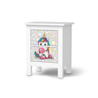 Selbstklebende Folie Rainbow das Einhorn - IKEA Hemnes Kommode 2 Schubladen - weiss