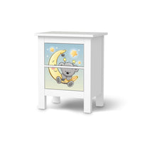 Selbstklebende Folie Teddy und Mond - IKEA Hemnes Kommode 2 Schubladen - weiss