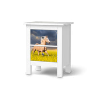 Selbstklebende Folie Wildpferd - IKEA Hemnes Kommode 2 Schubladen - weiss