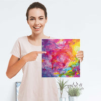 Selbstklebende Folie Abstract Watercolor - IKEA Kallax Regal 1 Türe - Folie