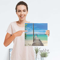Selbstklebende Folie Blue Water - IKEA Kallax Regal 1 Türe - Folie