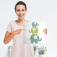 Selbstklebende Folie Elephants - IKEA Kallax Regal 1 Türe - Folie