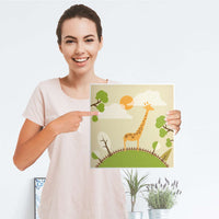 Selbstklebende Folie Mountain Giraffe - IKEA Kallax Regal 1 Türe - Folie